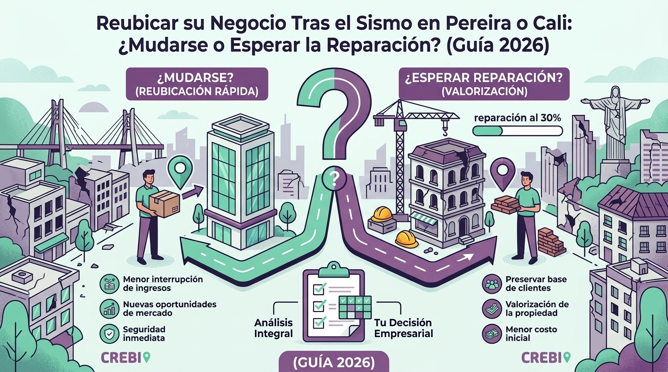 Reubicar su Negocio Tras el Sismo en Pereira o Cali: ¿Mudarse o Esperar la Reparación? (Guía 2026)