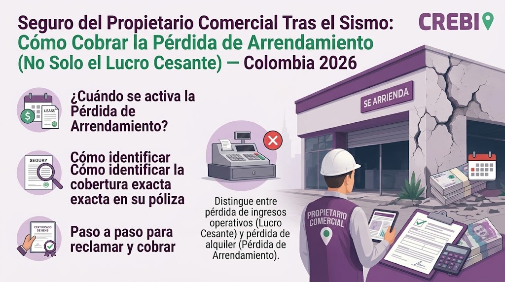 Seguro del Propietario Comercial Tras el Sismo: Cómo Cobrar la Pérdida de Arrendamiento (No Solo el Lucro Cesante) — Colombia 2026